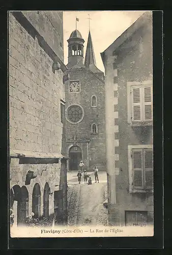 AK Flavigny, la Rue de l'Eglise