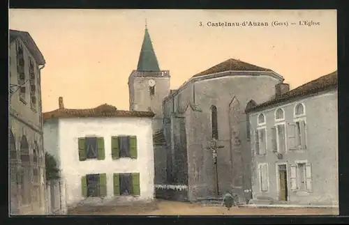 AK Castelnau-d`Auzan / Gers, L`Eglise