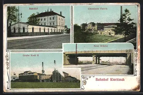 AK Kieritzsch, Kohle, Chemische Fabrik, Grube Kraft II, Neue Brücke