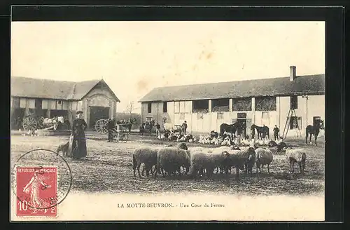 AK La Motte-Beuvron, Une Cour de Ferme