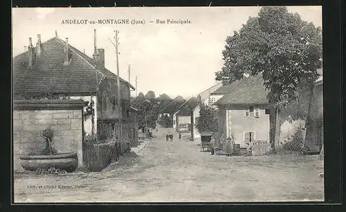 AK Andelot-en-Montagne, Vue dans Rue Principale