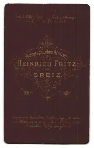 Fotografie Heinr. Fritz, Greiz, Dame im Sonntagskleid mit Haarreifen