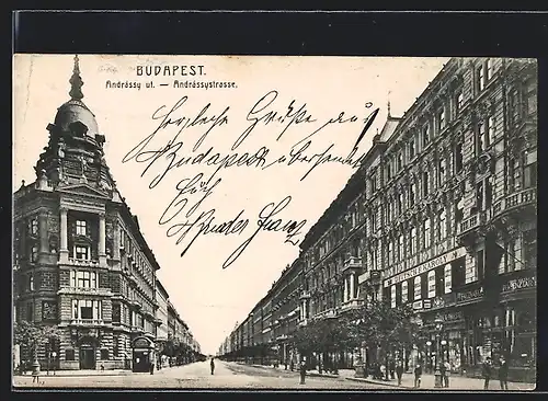 AK Budapest, in der Andrassystrasse