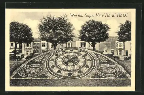 AK Weston-Super-Mare, Floral Clock, Blumenuhr