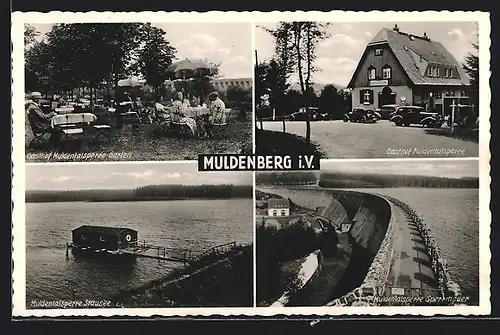 AK Muldenberg i. V., Gasthof Muldentalsperre, Garten, Muldentalsperre Stausee