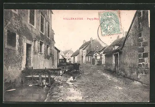 AK Villenauxe, Blick in eine Strasse