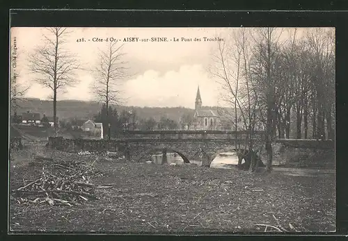 AK Aisey-sur-Seine, Le Pont des Troubles