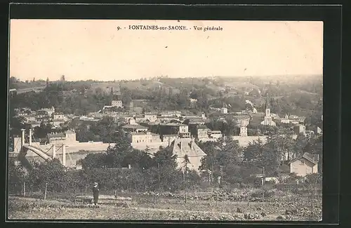 AK Fontaines-sur-Saone, Vue generale