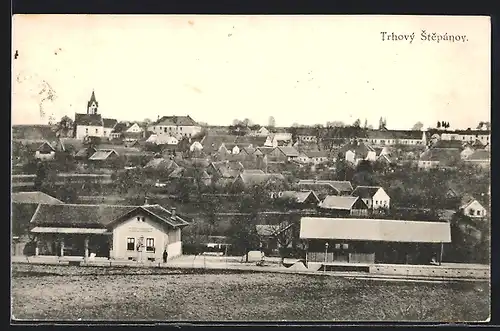 AK Trhovy Stepánov, Bahnhof, Panorama der Stadt