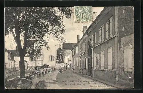 AK Chatillon, Hotel de Ville, Gendarmerie & Place Jean-la-Fontaine