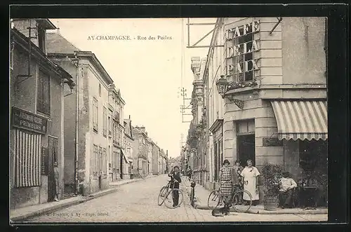 AK Ay-Champagne, Rue des Poilus