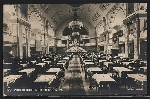 AK Berlin, Haupt-Restaurant mit grosser Terrasse im Zoologischen Garten