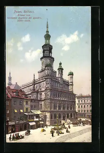 AK Posen, Rathaus und Denkmal