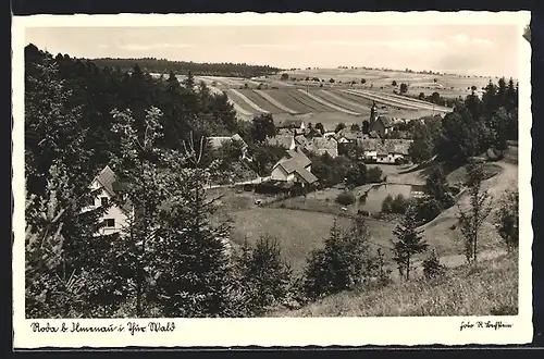 AK Roda b. Ilmenau /Thür. Wald, Ortsansicht von einer Anhöhe