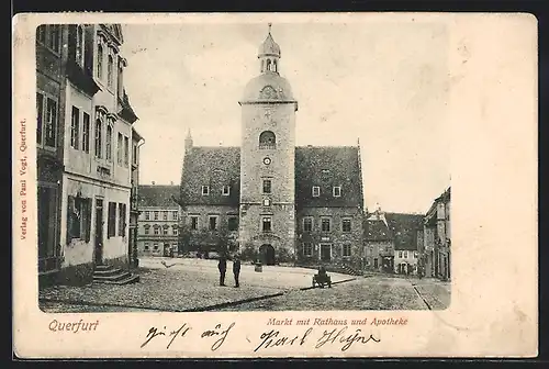 AK Querfurt, Rathaus mit Vorplatz