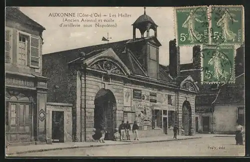 AK Auxonne, Les Halles, Ancien Arsenal et école d`artillerie sous Napoléon