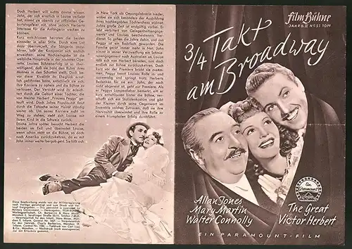 Filmprogramm FB Nr. 51, 3 /4 Takt am Broadway, Allan Jones, Mary Martin, Walter Connolly, Regie Andrew L. Stone