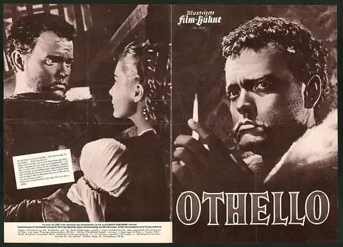 Filmprogramm IFB Nr. 3131, Othello, Orson Welles, Susanne Cloutier, Fay Compton, Regie Orson Welles