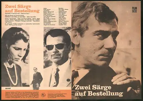 Filmprogramm Film für Sie Nr. 38 /68, Zwei Särge auf Bestellung, Gian Maria Volonte, Regie: Elio Petri