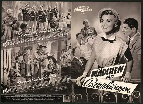 Filmprogramm IFB Nr. 893, Mädchen mit Beziehungen, Rudolf Prack, Bruni Löbel, Rudolf Platte, Regie Akos von Ratony