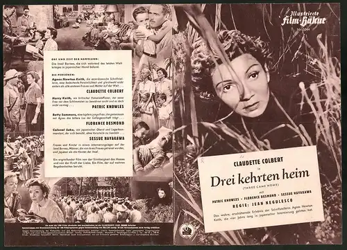 Filmprogramm IFB Nr. 1044, Drei kehrten heim, Patric Knowles, Florence Desmond, Sessue Hayakawa, Regie Jean Negulesco