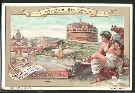 Sammelbild Liebig, Ströme Europa`s, Tiber