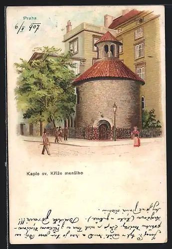 Künstler-AK Prag / Praha, Kaple sv. Kríze mensího