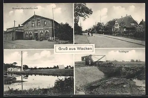 AK Wacken, Mewes-Gastwirtschaft, Tonlager, Strassenansicht