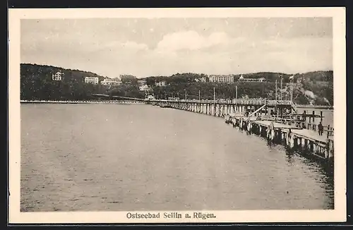 AK Sellin /Rügen, Seebrücke von der Seeseite gesehen