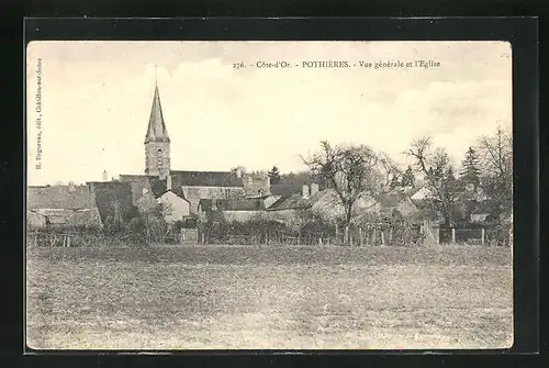 AK Pothieres, Vue generale et l`Eglise