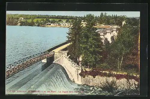 AK Lac-de-Pont, La digue vers la Riage