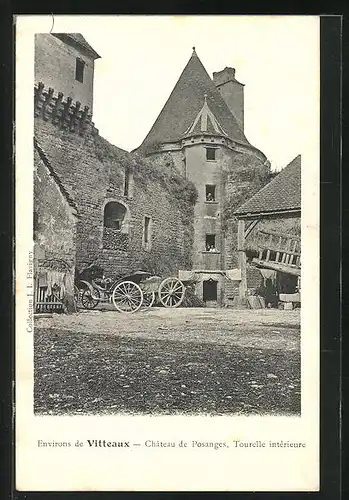 AK Posanges, le Chateau, Tourelle intérieure