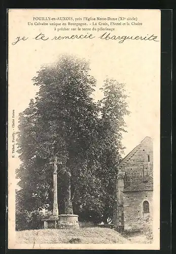 AK Pouilly-en-Auxois, Un Calvaire unique en Bourgogne, la Croix