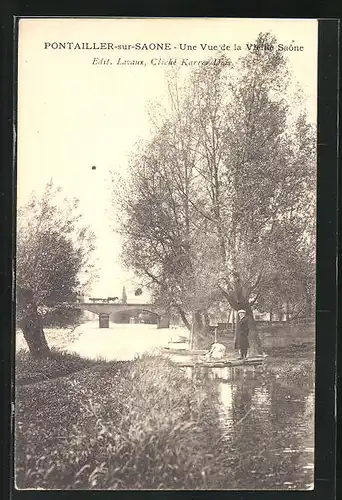 AK Pontailler-sur-Saone, Une Vue de la Vieille Saone