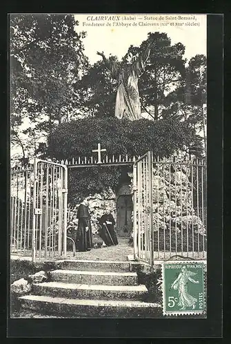 AK Clairvaux, Statue de Saint-Bernard, Fondateur de l`Abbaye de Clairvaux