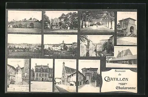 AK Chatillon-sur-Chalaronne, Eglise et Halles, Monument