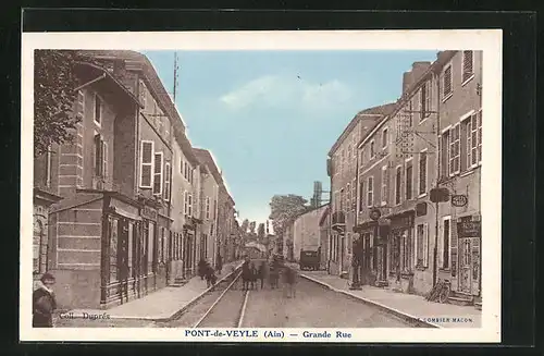 AK Pont-de-Veyle, Grande Rue, Strassenpartie