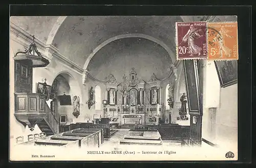 AK Neuilly-sur-Eure, Intérieur de l`Eglise