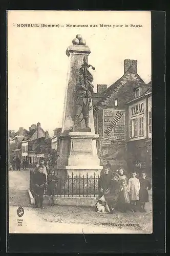 AK Moreuil, Monument aux Morts pour la Patrie