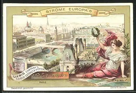 Sammelbild Liebig, Ströme Europa`s, Seine