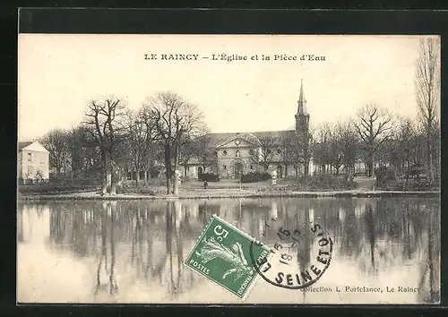 AK Le Raincy, L`Eglise et la Piece d`Eau