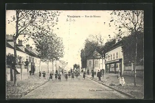 AK Vaujours, Rue de Meaux, Strassenpartie