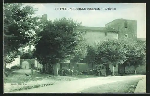 AK Verdille, L`Eglise, Strassenpartie