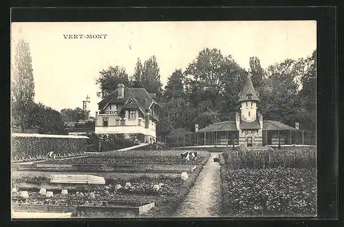 AK Vert-Mont, Haus mit schönem grossen Garten