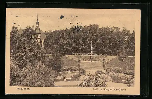 AK Magdeburg, Partie im Königin Luise-Garten