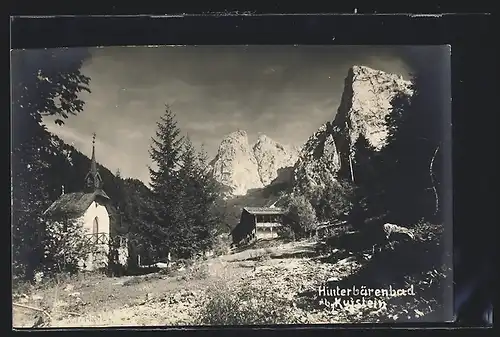 AK Hinterbärenbad bei Kufstein, Ortspartie mit Kapelle