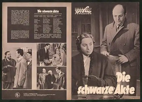 Filmprogramm PFP Nr. 126 /57, Die schwarze Akte, Jean-Marc Bory, Henri Cremieux, Regie: André Cayatte