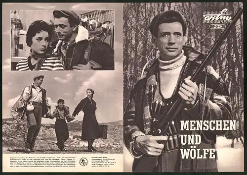 Filmprogramm PFP Nr. 2 /59, Menschen und Wölfe, Silvana Mangano, Yves Montand, Regie: Giuseppe de Santis