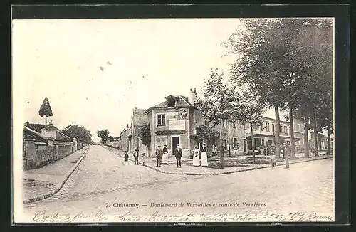 AK Châtenay, Boulevard de Versailles et route de Verriéres