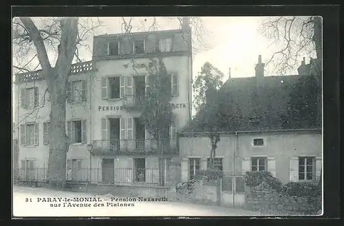 AK Paray-le-Monial, Pension Nazareth sur l`Avenue des Platanes